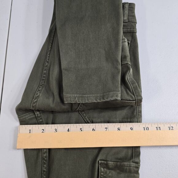 SPANX Stretch Twill Ankle Cargo Womens Pants Darkened Olive Small - Picture 10 of 16